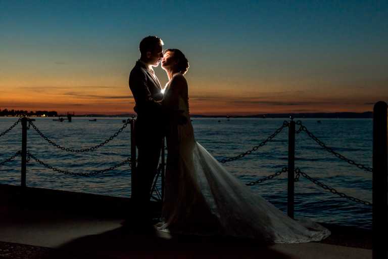 Hochzeitsfoto Sonnenuntergang Bodensee Schweiz