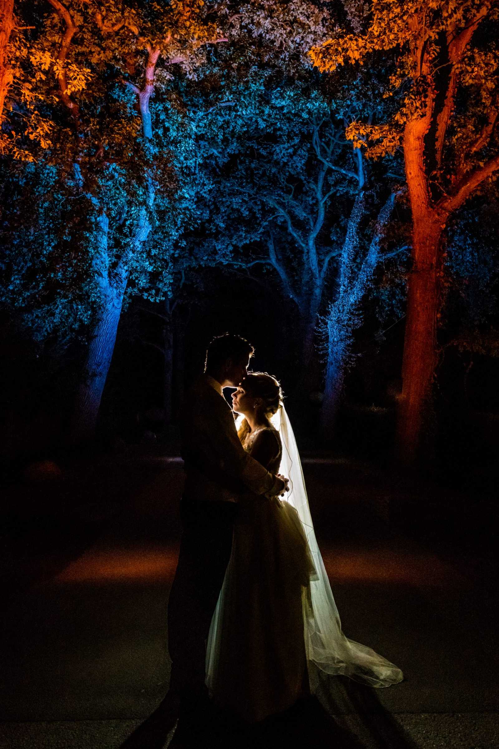Hochzeitsportrait bei Nacht